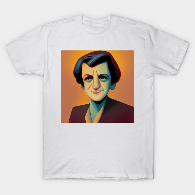 Ayn Rand Portrait | Cartoon Style T-Shirt by Classical